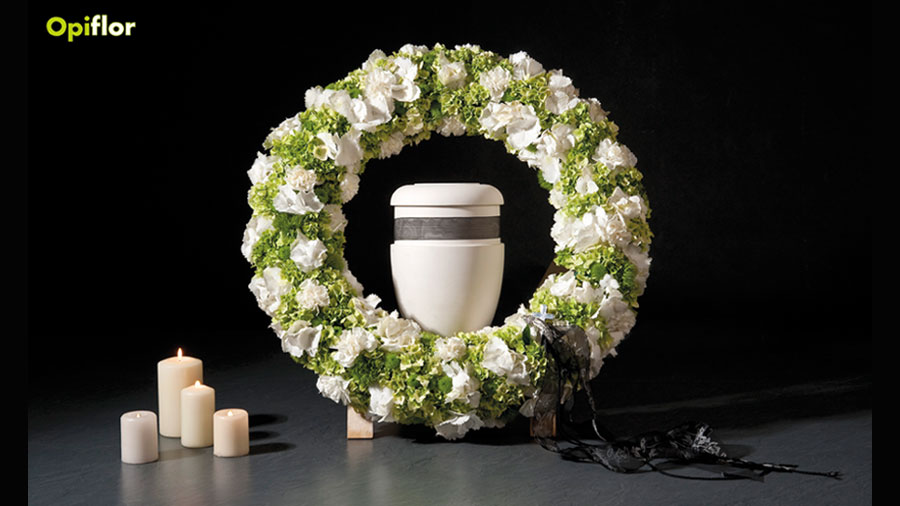 Corona fiori artificiali urna cineraria casa cimitero funerale Corona  funebre